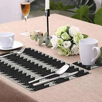 Stylish Ailsan Farmhouse Placemats - Set of 4 for Dining