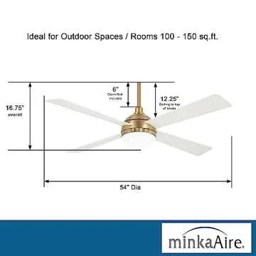 MINKA-AIRE Orb Ceiling Fan in Bright Brass and Soft Brass.