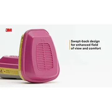 3M P100 Respirator Cartridge/Filter 60928, 1 Pair, NIOSH APPROVED, Protects Against Organic Vapors, Chlorine, Hydrogen Chloride, Sulfur Dioxide, Hydrogen Sulfide, Hydrogen Fluoride and Particulates
