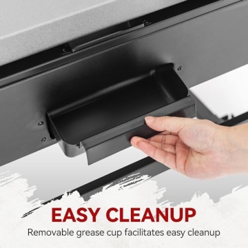 Royal Gourmet GB4001B 4-Burner Propane Gas Griddle with Foldable Side Tables, 35-Inch Outdoor Flat top Grill with 52,000 BTUs Output for Barbecue Grilling, Black