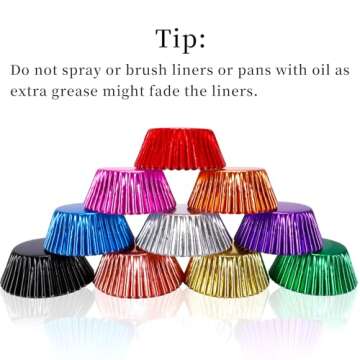 500pcs BAKHUK Foil Cupcake Liners - Vibrant Colors