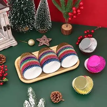 500pcs BAKHUK Foil Cupcake Liners - Vibrant Colors