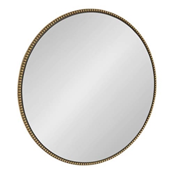 Kate and Laurel 23.6-Inch Gold Leaf Decorative Round Mirror