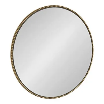 Kate and Laurel 23.6-Inch Gold Leaf Decorative Round Mirror