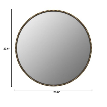 Kate and Laurel 23.6-Inch Gold Leaf Decorative Round Mirror