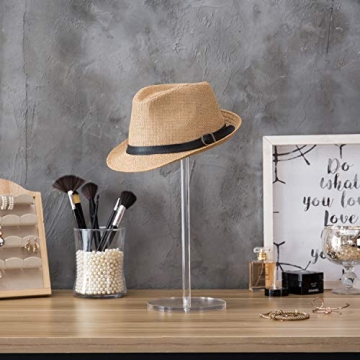 MyGift 16-Inch Clear Acrylic Hat and Wig Display Stand
