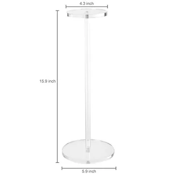 MyGift 16-Inch Clear Acrylic Hat and Wig Display Stand