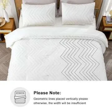 Litanika White King Comforter Set, 3 Pieces Lightweight Tufted Bedding Sets, Down Alternative Comforter Fluffy Bed Set Gift Choice