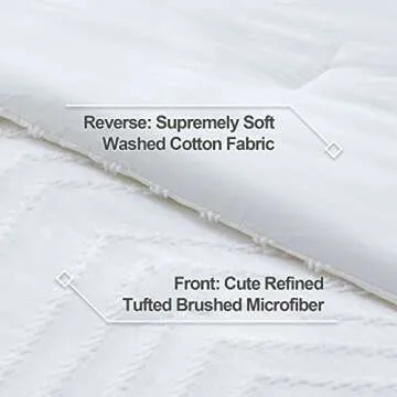 Litanika White King Comforter Set, 3 Pieces Lightweight Tufted Bedding Sets, Down Alternative Comforter Fluffy Bed Set Gift Choice