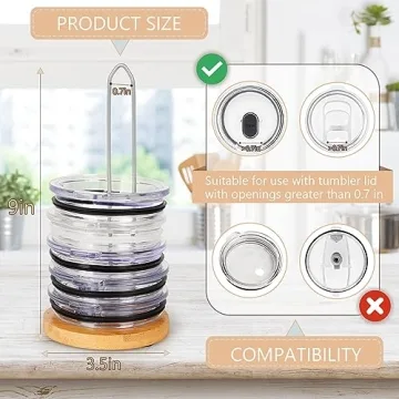 Whiidoom Tumbler Lid Organizer for Kitchen Organización