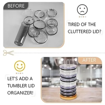Whiidoom Tumbler Lid Organizer for Kitchen Organización