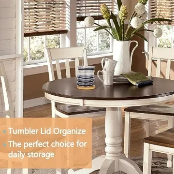 Whiidoom Tumbler Lid Organizer for Kitchen Organización