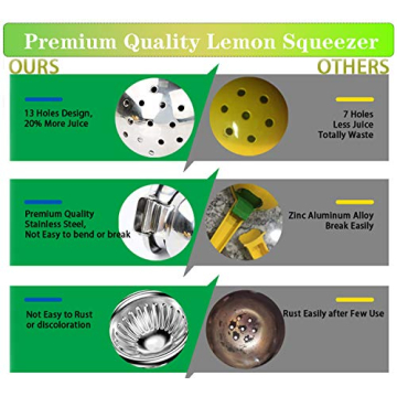 HOMSUN Large Stainless Steel Lemon Squeezer for Efficient Juicing