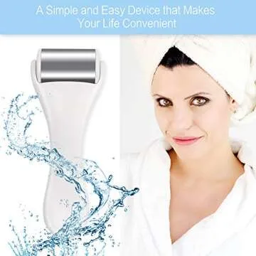 Ice Roller for Face & Eye,Puffiness,Migraine,Pain Relief and Minor Injury,Skin Care Products Stainless Steel Face Massager Ice Roller Massager (White)