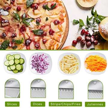 ONCE FOR ALL Safe Mandoline Slicer - 5 in 1 Vegetable Cutter