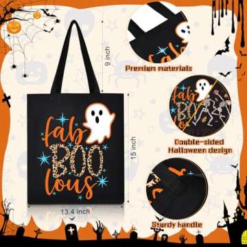 SOIDRAM Halloween Tote Bag Trick or Treat Bags Large Candy Tote Bag for Halloween Bag for kids Hallo...