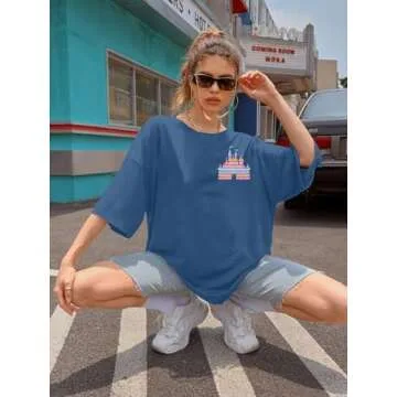Magic Kingdom Shirt for Women: Funny Castle Graphic Tees Magical Fairy Tale Gift Casual Short Sleeve Tops Blue