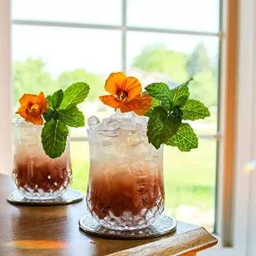 Sister.ly Diamond Bottom Whiskey Glasses Set - Elegant & Durable