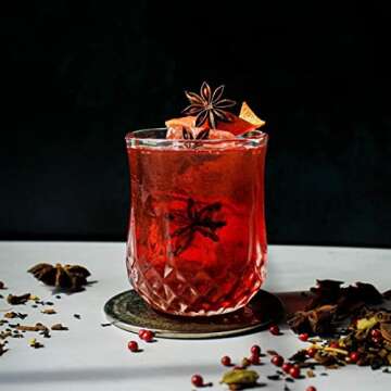 Sister.ly Drinkware, Old Fashioned Whiskey Glasses, Drinking Glasses, Glass Cups, Whiskey Glasses Set of 2, 8 oz., Great for Cocktails, Whiskey, Bourbon, and Mocktails