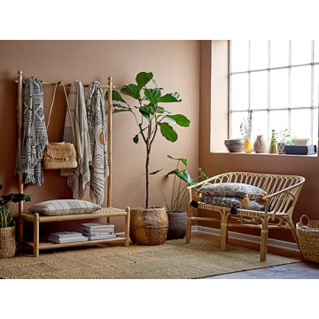 Bloomingville Soft Reclaimed Cotton Blend Throw in Black and Beige