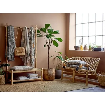 Bloomingville Soft Reclaimed Cotton Blend Throw in Black and Beige