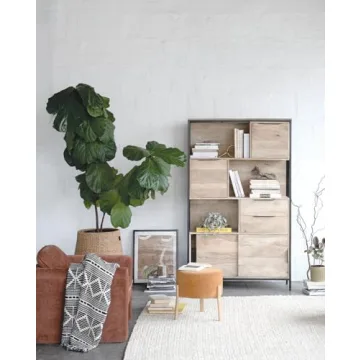 Bloomingville Soft Reclaimed Cotton Blend Throw in Black and Beige