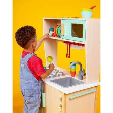 B. toys- Mini Chef Kitchenette- Pretend Play Wooden Play Kitchen – Kitchen for Kids – Kitchen Pl...