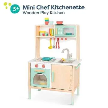 Mini Chef Kitchenette - Wooden Play Kitchen Set for Kids