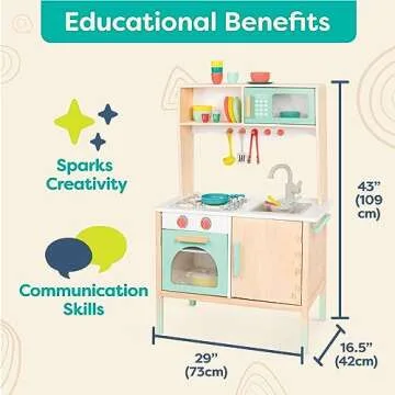 Mini Chef Kitchenette - Wooden Play Kitchen Set for Kids