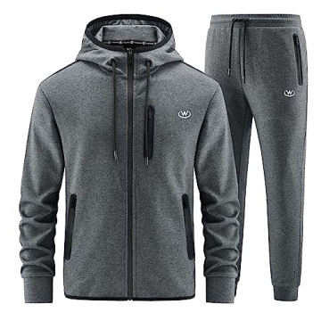 Men's 2 Piece Tracksuit Set - Stylish Grey Joggers