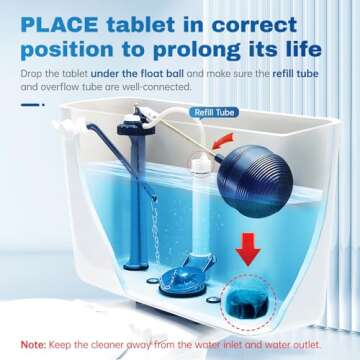 Vacplus Automatic Toilet Bowl Cleaner Tablets, Bathroom Toilet Tank Cleaner (50 PACK), VA-T165