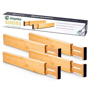 Utoplike Bamboo Drawer Dividers | Adjustable & Stylish Organizers