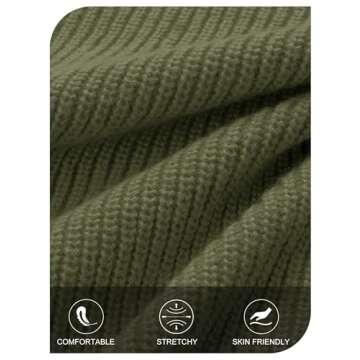 MEROKEETY Women's 2024 Long Sleeve Cardigan Sweater Crew Neck Button Ribbed Open Front Knit Outerwear, ArmyGreen, XL