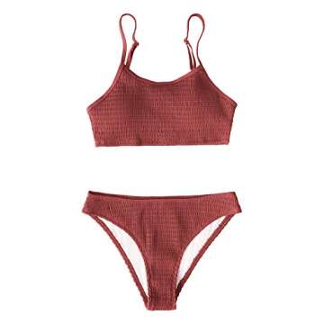 CUPSHE Women's Ruched Thong Bikini Swimsuit for Summer