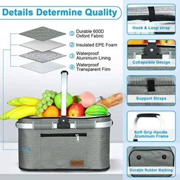 LIQING 35L Insulated and Stylish Picnic Basket