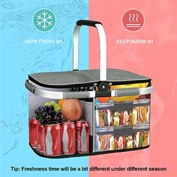 LIQING 35L Insulated and Stylish Picnic Basket