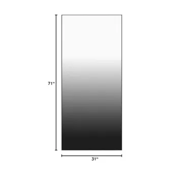GLSLAND 71"x31" Full Length Mirror Extra Large Hanging or Leaning Rectangle Mirror Aluminum Alloy Thin Frame Bedroom Floor Dressing,Black