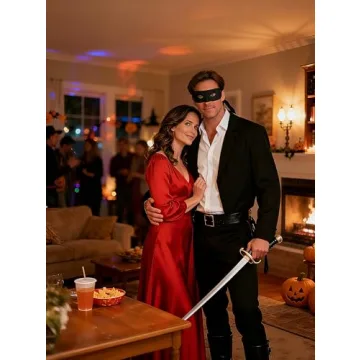 TideTaho Adjustable Black Eye Mask for Halloween Costumes