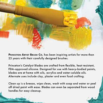 Princeton Catalyst Tools, Art Supplies for Texturizing and Moving Paint, Blade- 30mm, Orange