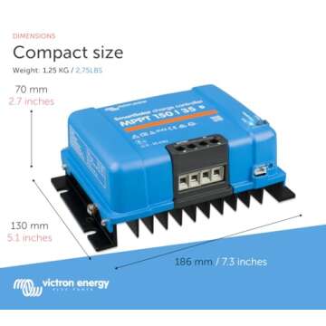 Victron Energy SmartSolar MPPT Solar Charge Controller (Bluetooth) - Charge Controllers for Solar Panels - 150V 35 amp 12/24/36/48-Volt