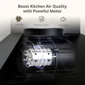 FIREGAS Range Hood 24 inch Wall Mount Type with Ducted/Ductless Convertible,450 CFM Stainless Steel Chimney-Style Kitchen Hood, Over Stove Vent Hood with 3 Speed Fan,Charcoal Filters,Black