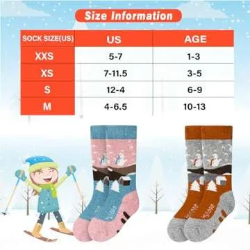 Hylaea Merino Wool Ski Socks Kids, Knee-high Warm Thermal Snowboard Skating Socks for Toddler Boys and Girls Pink Grey X-Small