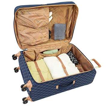 LONDON FOG Queensbury With Lightweight, Expandable, Telescoping Handles, Navy, 4 Piece