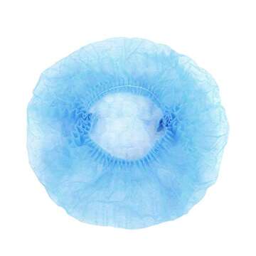 100 pcs Disposable Non-woven Bouffant Caps - 21 inches Anti-Dust Protective Head Hair Cover Hat with Elastic Stretch Band for Medical Labs Nurse Tattoo Hospital – Blue
