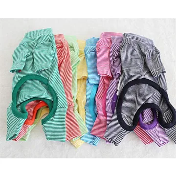 Hdwk&Hped Cozy Striped Dog Pajamas for Small Pets