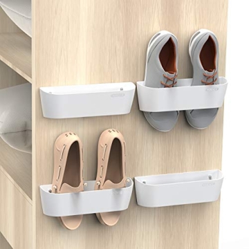 Yocice Wall Mounted Shoes Rack Set - 4 Pack for Optimal Shoe Storage