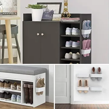 Yocice Wall Mounted Shoes Rack 4Pack for Space Saving