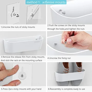 Yocice Wall Mounted Shoes Rack 4Pack for Space Saving