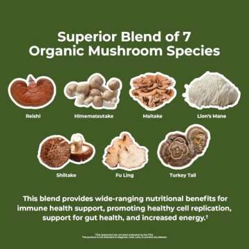 Nature's Lab Mushroom 7 Organic Blend for Immunity and Energy