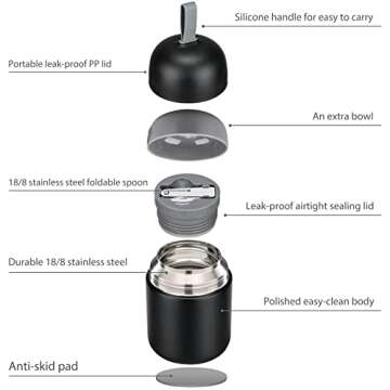 BEAQUEE 17 Oz Soup Thermos for Hot Food on-the-Go